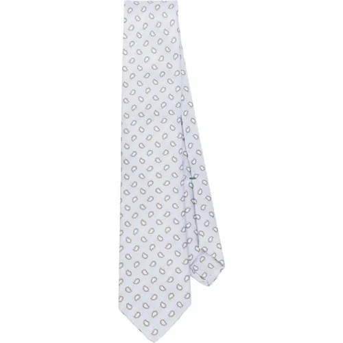 Blauer Seiden Paisley Bestickter Krawatte , Herren, Größe: ONE Size - Borrelli - Modalova