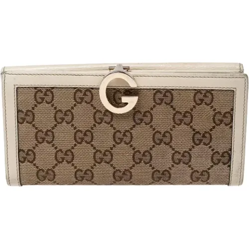 Pre-owned Wallets, female, , Size: ONE SIZE Pre-owned Canvas wallets - Gucci Vintage - Modalova