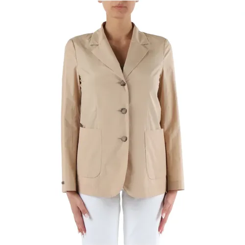 Cotton Blazer with Revers Collar , female, Sizes: S, M, 2XS - PESERICO - Modalova