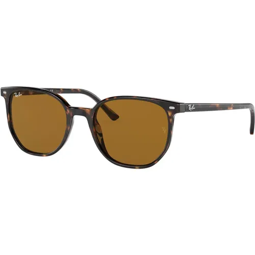 Elliot Sonnenbrille Braun Havana Gummi Finish , unisex, Größe: 52 MM - Ray-Ban - Modalova