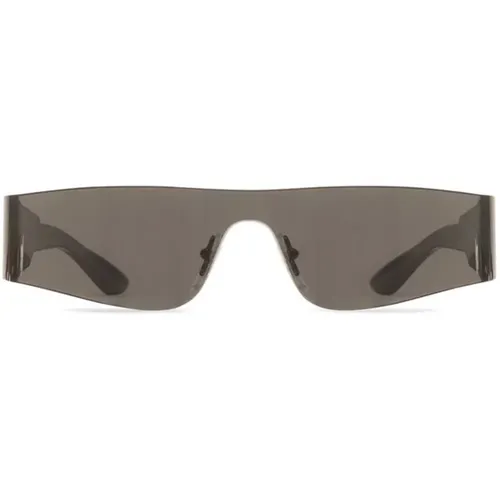 Schwarze Mono Rechteckige Sonnenbrille , Herren, Größe: ONE Size - Balenciaga - Modalova