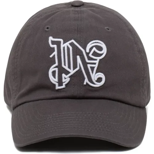 Caps, male, , Size: ONE SIZE Smoke Front Logo Cap - Palm Angels - Modalova