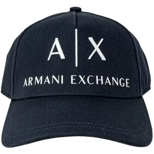 Caps, male, , Size: ONE SIZE Cotton Visor Hat for Men - Armani Exchange - Modalova