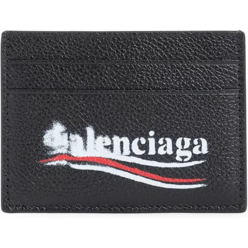 Wallets & Cardholders, male, , Size: ONE SIZE Grained Leather Wallet - Balenciaga - Modalova