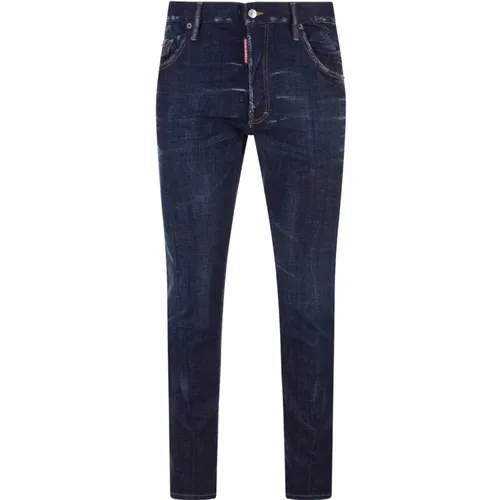 Straight-Leg Jeans with Destroyed Details , male, Sizes: XL, S, M, 2XL - Dsquared2 - Modalova