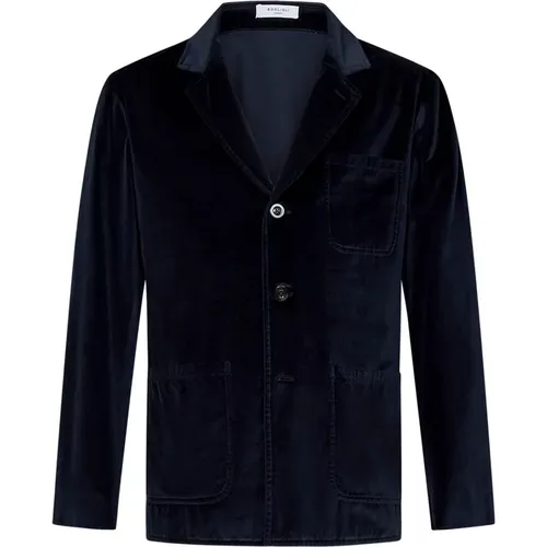 Marineblauer Blazer Baumwolljacke - Boglioli - Modalova