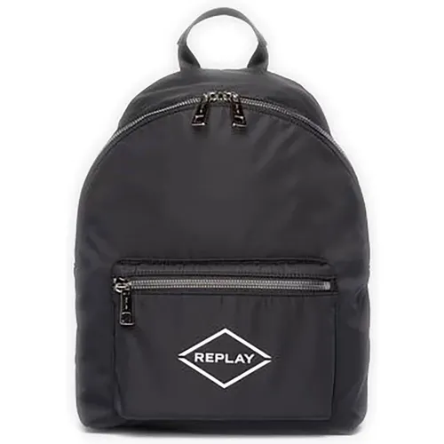 Nylon Backpack with Zip Closure , unisex, Sizes: ONE SIZE - Replay - Modalova
