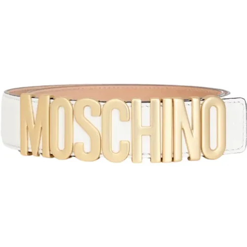 Weißer Logo Gürtel Moschino - Moschino - Modalova
