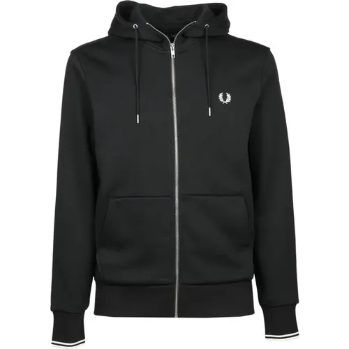 Fp Hooded Zip Through Sweatshirt , male, Sizes: L, XL, S - Fred Perry - Modalova