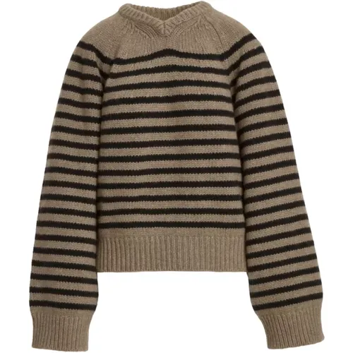 Cashmere Knitted Sweater with Horizontal Stripe Pattern , female, Sizes: M - Khaite - Modalova