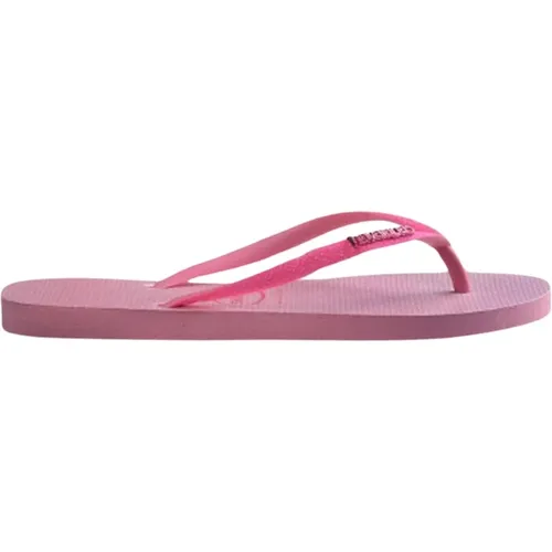 Rosa Glitzer Strand Flip Flops , Damen, Größe: 39 EU - Havaianas - Modalova