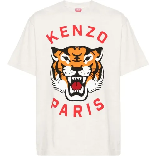 Lucky Tiger Graues T-Shirt Kenzo - Kenzo - Modalova