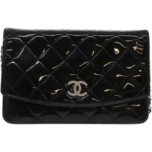 Gebrauchte Schwarze Leder Chanel Geldbörse mit Kette - Chanel Vintage - Modalova