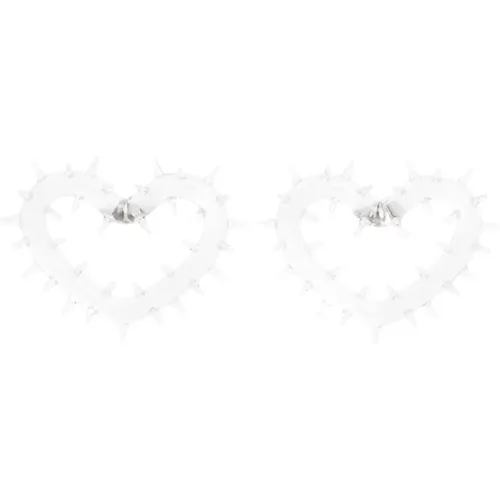 Clear Heart Hoops Earrings Nude Neutrals , female, Sizes: ONE SIZE - Hugo Kreit - Modalova