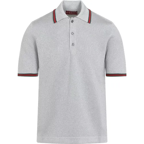 Polo Shirts, male, , Size: M Metallic T-Shirt for Men - Gucci - Modalova