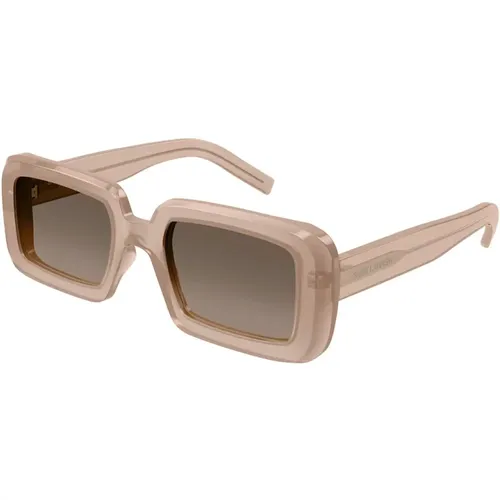 Sunglasses, unisex, , Size: 52 MM Rectangular Sunglasses with Frame - Saint Laurent - Modalova