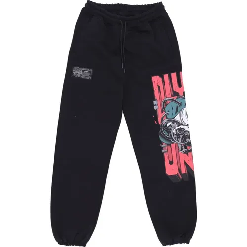 Sweatpants, male, , Size: M Skull Party Sweatpants Fleece Tracksuit - Dolly Noire - Modalova