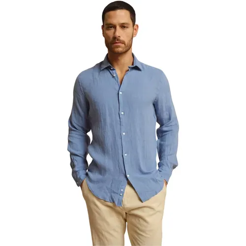 Casual Shirts, male, , Size: L Linen Summer Shirt with Italian Craftsmanship - Peninsula - Modalova