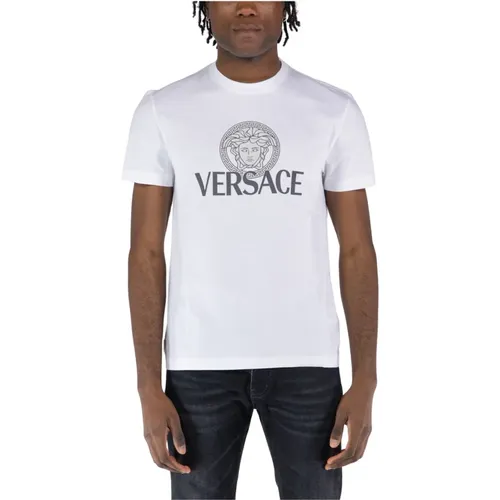 Kompaktes T-Shirt , Herren, Größe: L - Versace - Modalova