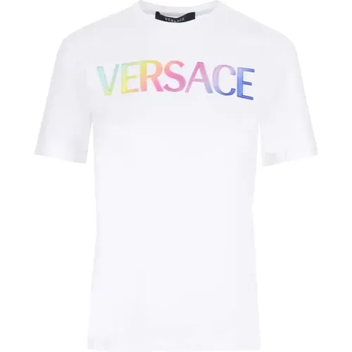Cotton Logo T-Shirt , female, Sizes: XS, 2XS - Versace - Modalova