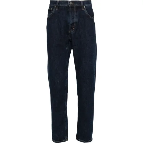 Navy Stretch Denim Jeans , male, Sizes: W32, W31, W34, W30, W33, W36 - Dondup - Modalova