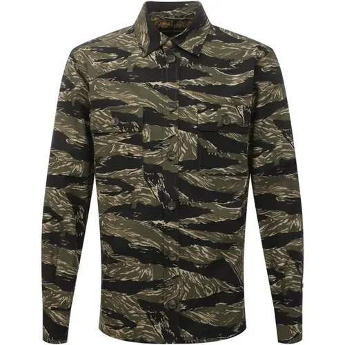 Camouflage Hemd mit langen Ärmeln , Herren, Größe: S - Dolce & Gabbana - Modalova