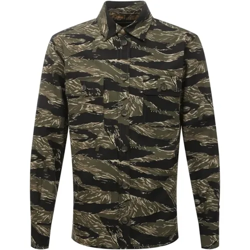 Casual Shirts, male, , Size: M Camouflage Shirt with Long Sleeves - Dolce & Gabbana - Modalova