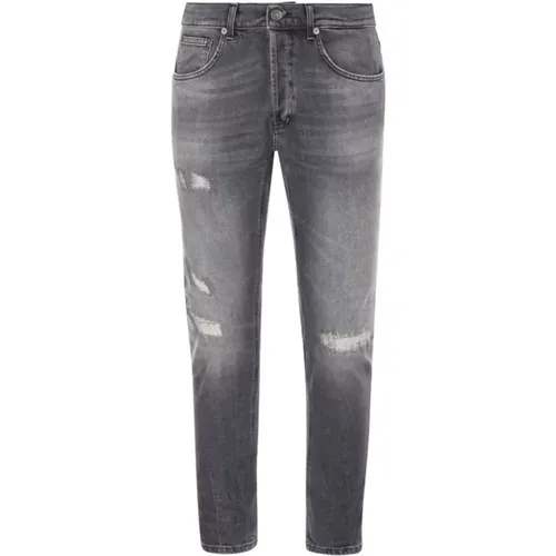 Grey Dian Jeans with Distressed Front , female, Sizes: W30, W32 - Dondup - Modalova