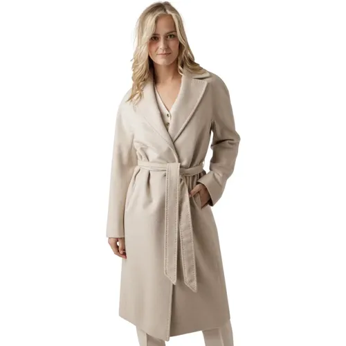Wool Blend Belted Coat , female, Sizes: S, M, L - Cinzia Rocca - Modalova