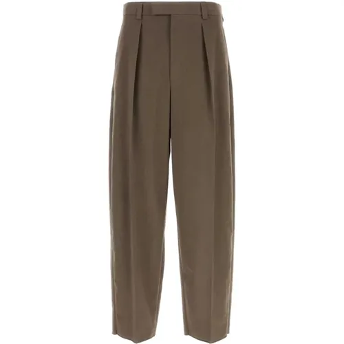 Wide Trousers, male, , Size: S Wide-leg Mud Stretch Cotton Pants - Ferragamo - Modalova