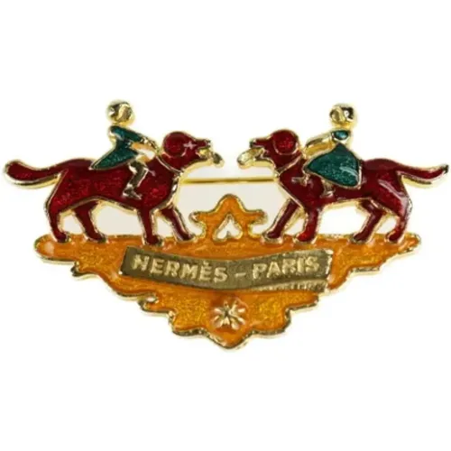 Pre-owned Metal brooches , female, Sizes: ONE SIZE - Hermès Vintage - Modalova