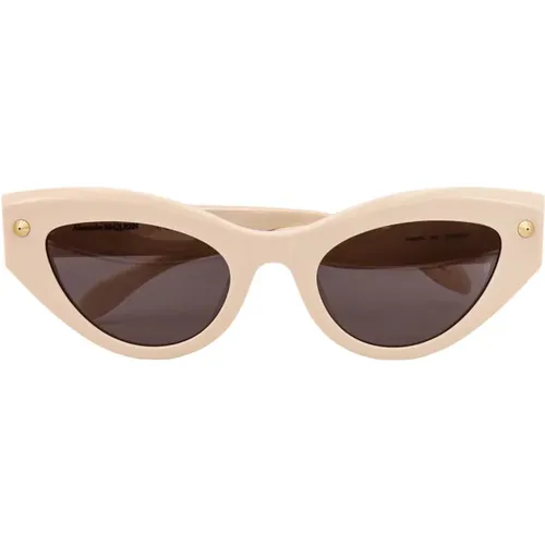 Cat-Eye Sunglasses with Engraved Logo , female, Sizes: ONE SIZE - alexander mcqueen - Modalova