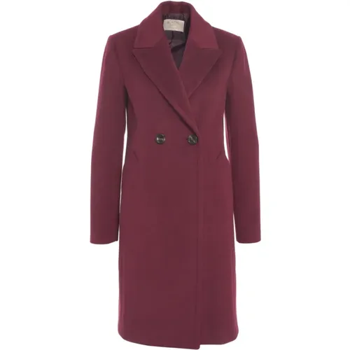 Double-Breasted Coats, female, , Size: S Structured Double-Breasted Coat - Kaos - Modalova