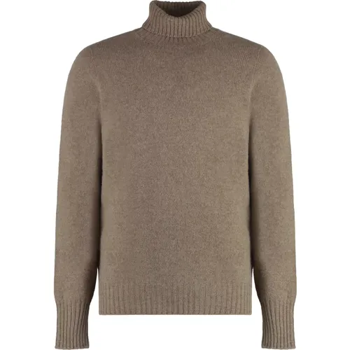 Turtlenecks, male, , Size: 2XL Ribbed Wool Turtleneck Sweater - Drumohr - Modalova