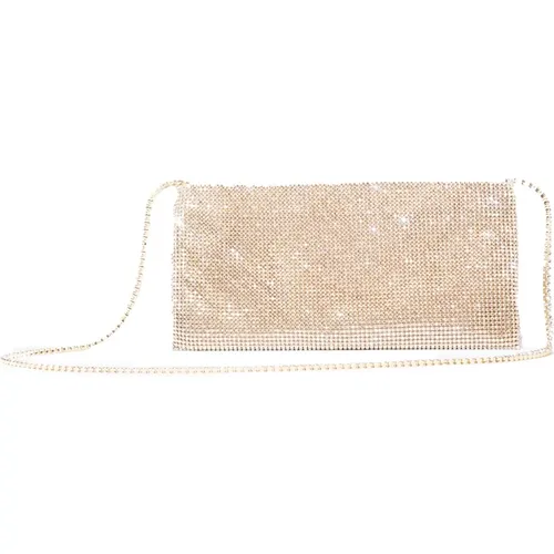 Silk Satin Crystal Shoulder Bag , female, Sizes: ONE SIZE - Benedetta Bruzziches - Modalova