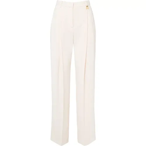 Straight Trousers, female, , Size: M High Waist Butter Pants - Elisabetta Franchi - Modalova