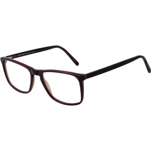 Glasses, unisex, , Size: ONE SIZE Burgundy Rectangle Optical Frames - Andy Wolf - Modalova