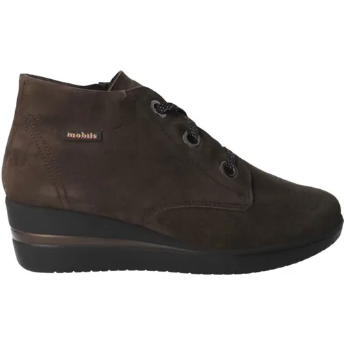 Braune Wildleder Damen Stiefeletten , Damen, Größe: 39 EU - mephisto - Modalova