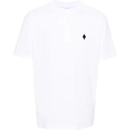 Weiß Schwarz Cross Basic T-Shirt,Schwarz Weiß Cross Basic T-Shirt - Marcelo Burlon - Modalova