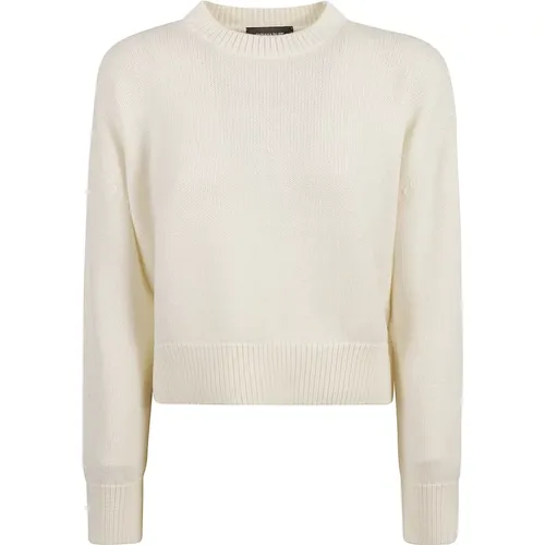 Geprägter Crew Neck Pullover Weiß , Damen, Größe: XS - Fabiana Filippi - Modalova