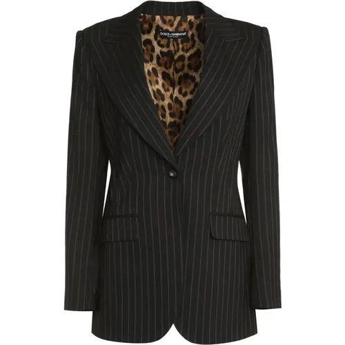 Blazers, female, , Size: S Single-breasted one button jacket - Dolce & Gabbana - Modalova