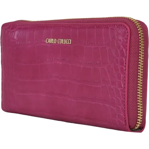 Crocodile-Style Wallet with Ample Storage , female, Sizes: ONE SIZE - carlo colucci - Modalova