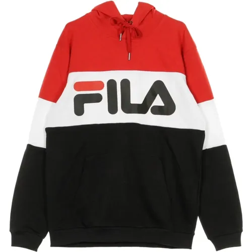 Hoodies, male, , Size: S Lightweight Hoodie Night Blocked Red/Black/White - Fila - Modalova