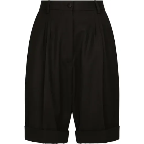 High-waist tailored shorts , female, Sizes: S, M - Dolce & Gabbana - Modalova