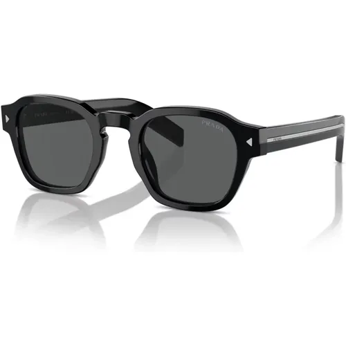 Schwarz/Graue Sonnenbrille A16S , Herren, Größe: 49 MM - Prada - Modalova
