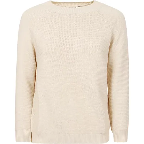 Crewneck Ivory Cotton Sweater , female, Sizes: L, XS, S - Max Mara Weekend - Modalova