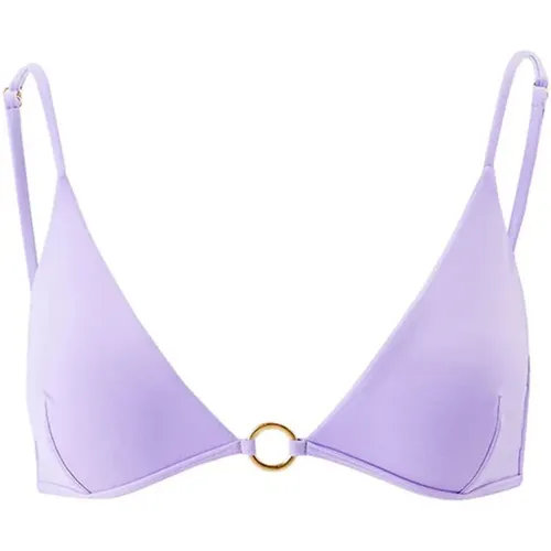 Lavender Bikini Top with Golden Trim , female, Sizes: XS, S - Melissa Odabash - Modalova