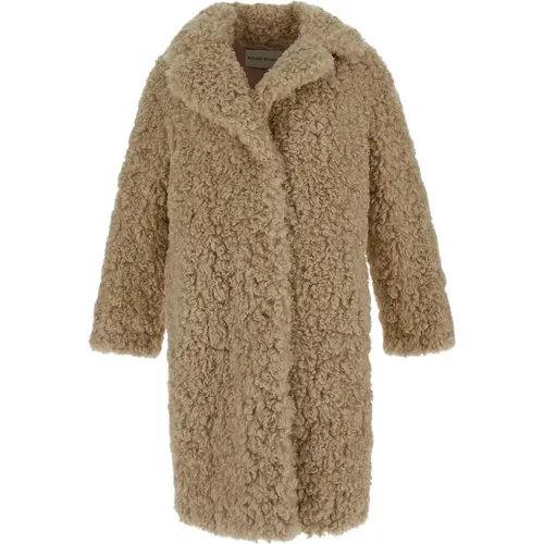 Faux Fur Cocoon Coat , Damen, Größe: M - STAND STUDIO - Modalova