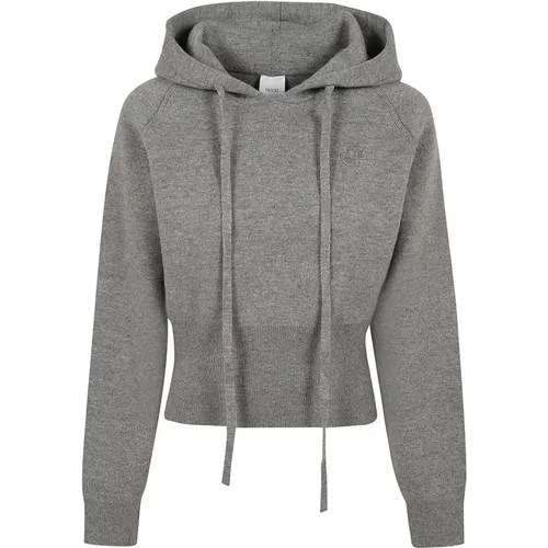 Hoodies, female, , Size: M Grey Knitted Hoodie - Patou - Modalova