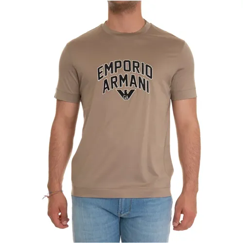 Maxi Logo Round-necked T-shirt , male, Sizes: M, XL, 2XL - Emporio Armani - Modalova